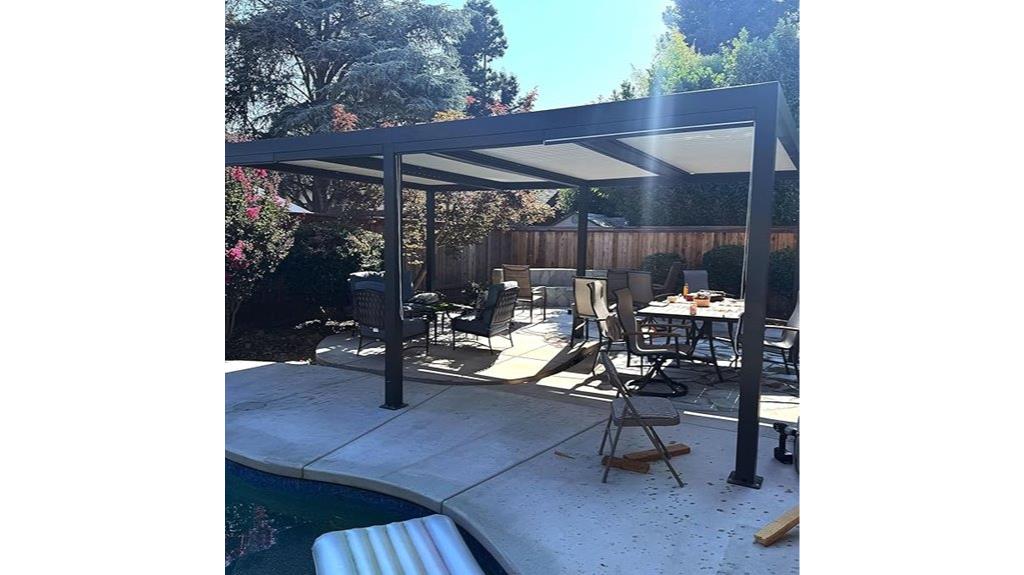 adjustable aluminum pergola with shade