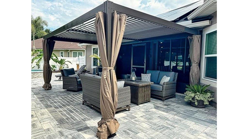 adjustable roof aluminum pergola