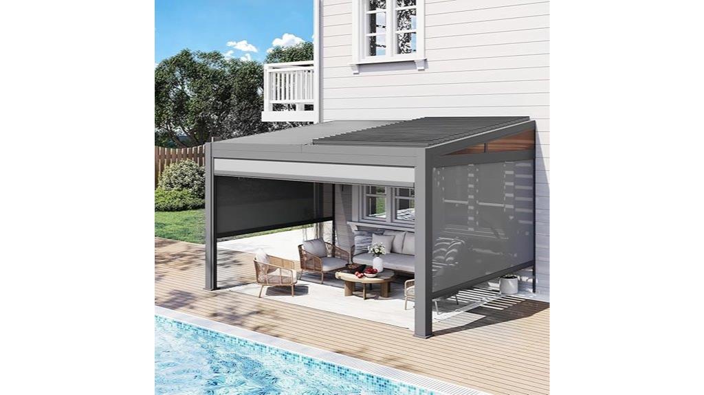 adjustable wall mounted pergola