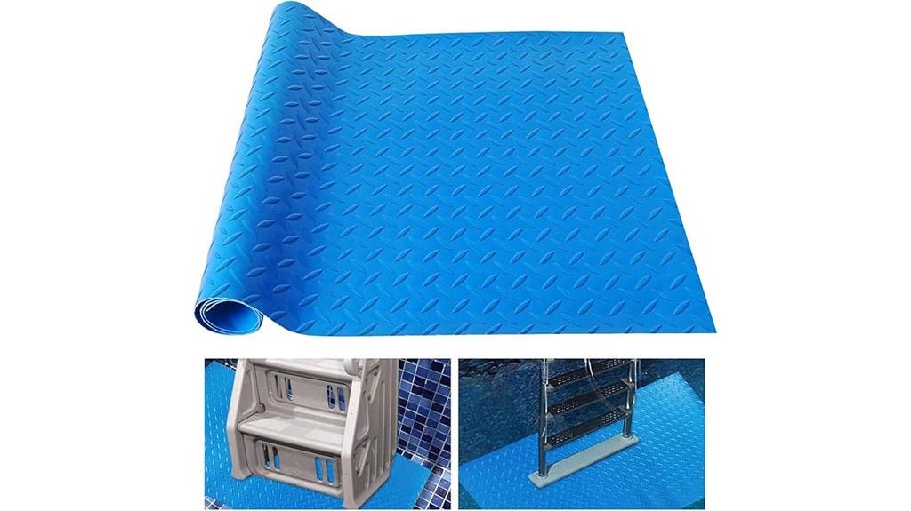blue non slip pool ladder
