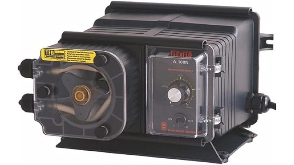 blue white chemical pump