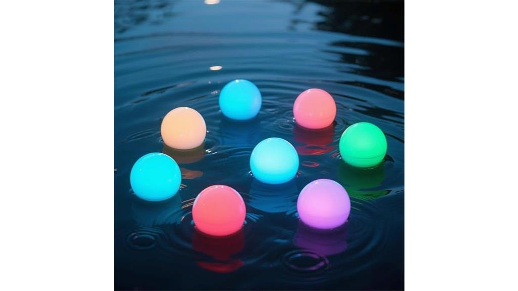colorful floating pool lights