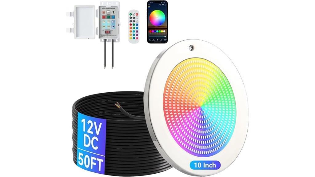 colorful waterproof pool lighting