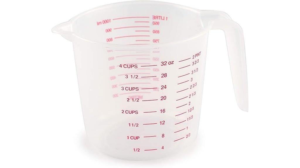 four cup multicolor plastic measuring cup