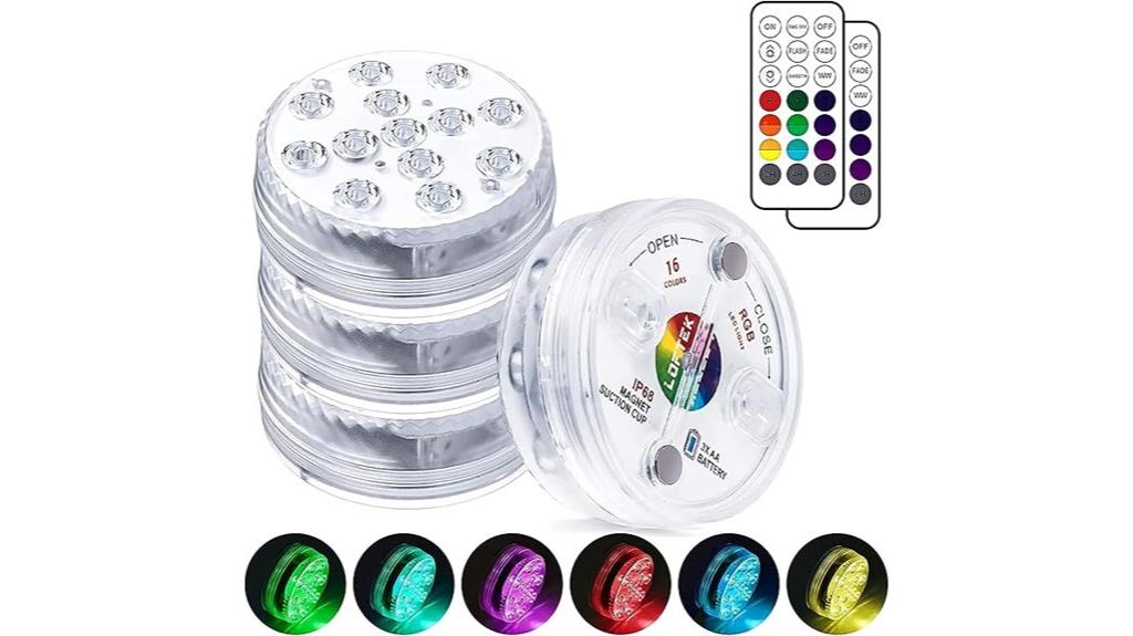 four pack submersible led pool lights