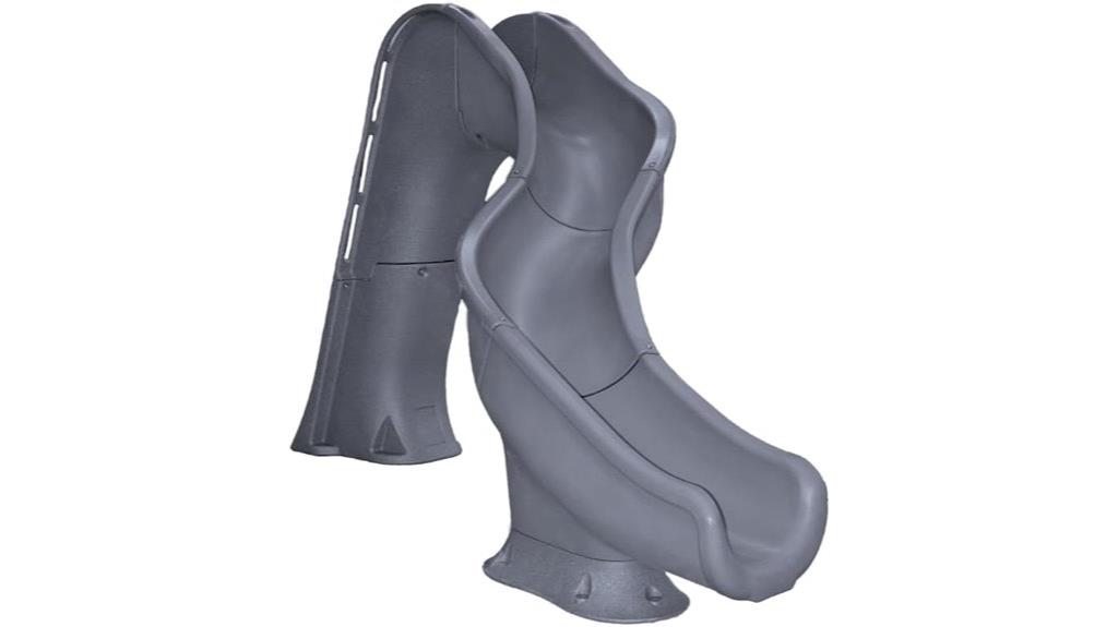 grey deck mounted water slide
