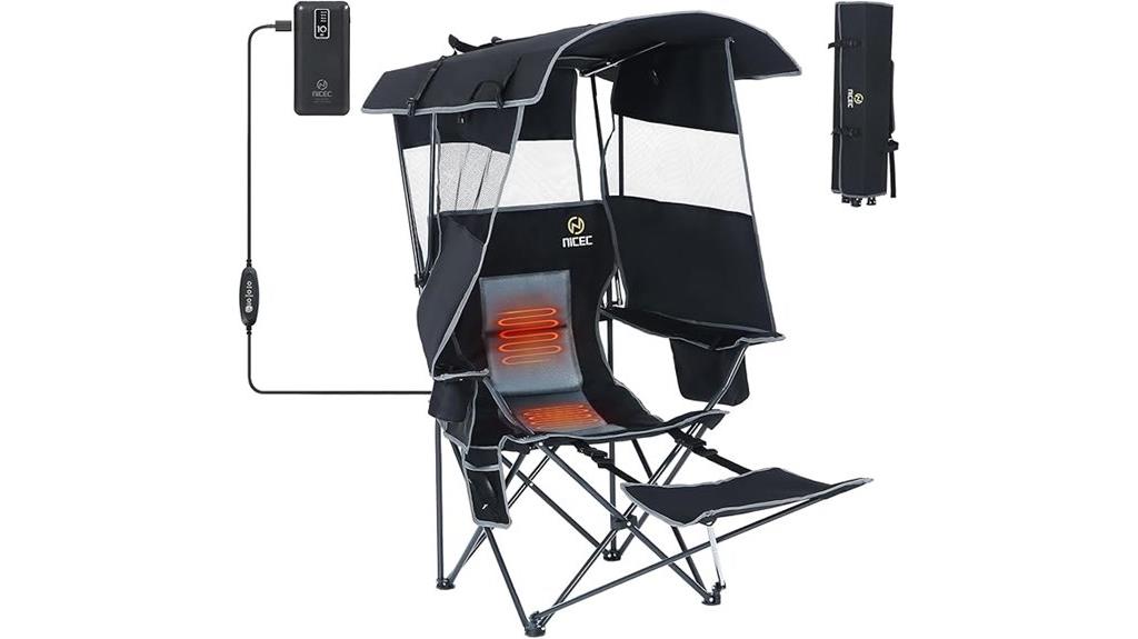 heated portable camping chair