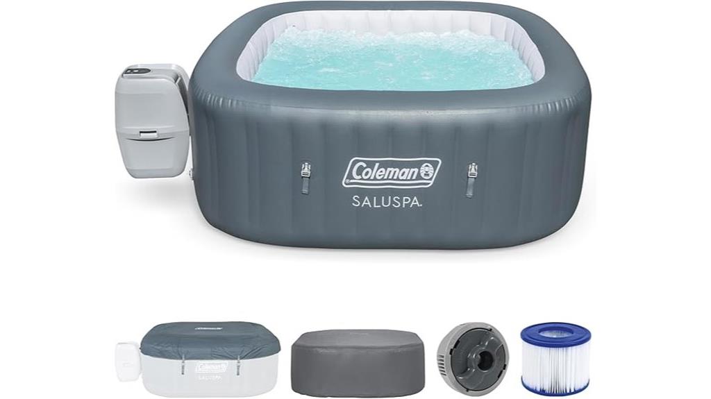 inflatable grey hot tub