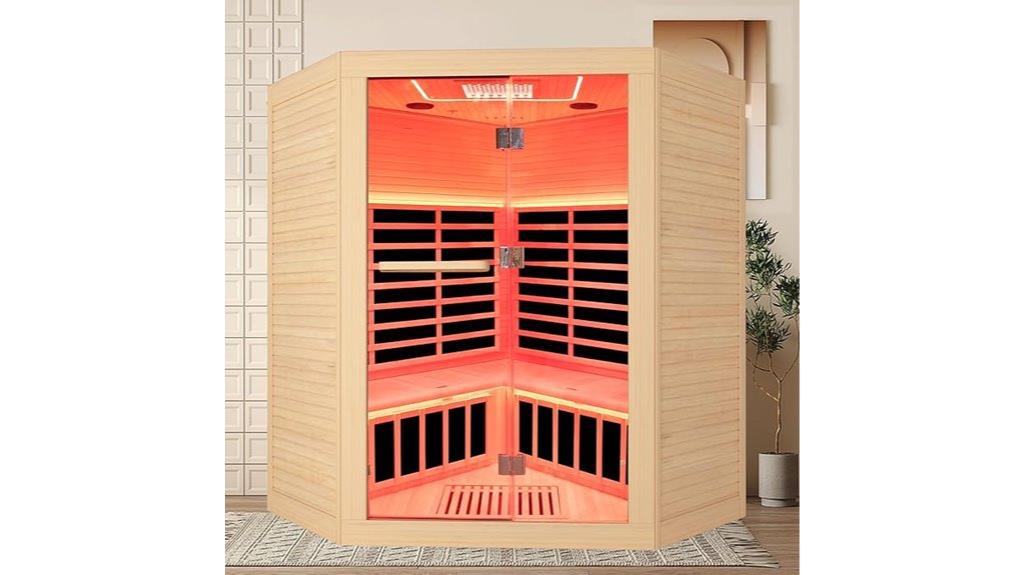 infrared corner sauna features