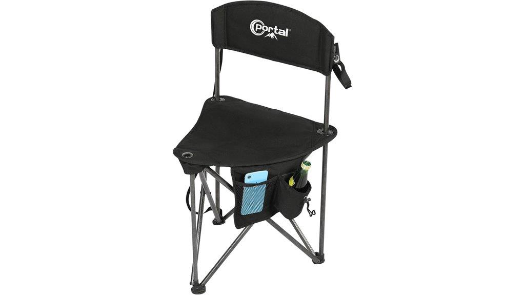 large folding stool with back