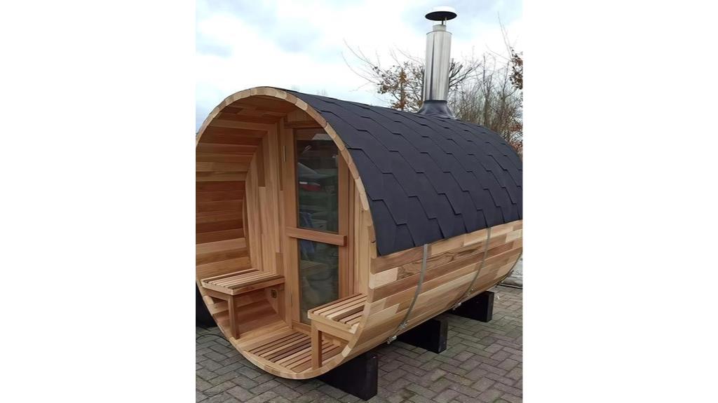 large sauna with porch