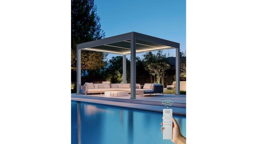 motorized pergola with screens