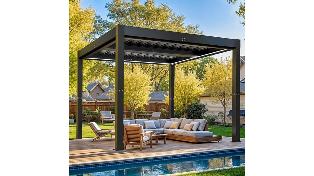 motorized pergola with side screens