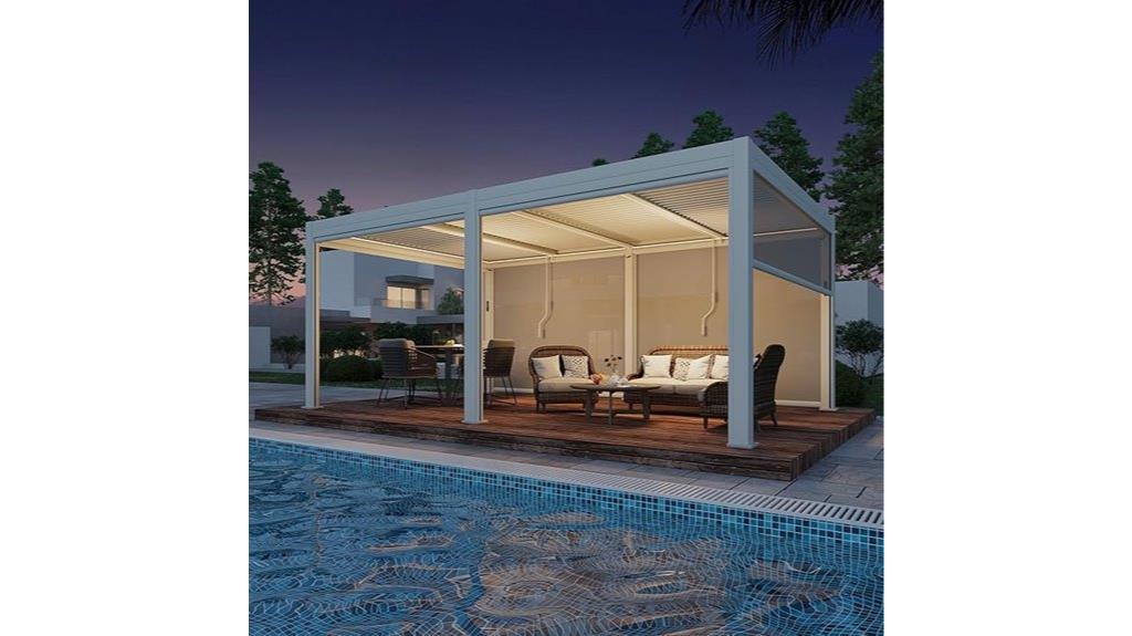 motorized pergola with solar