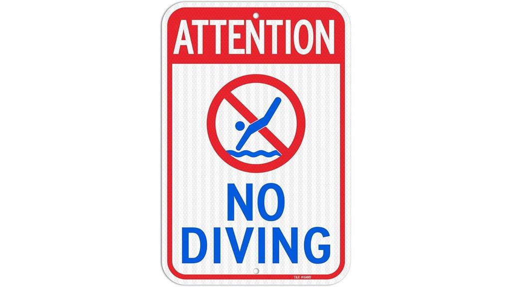 no diving sign warning