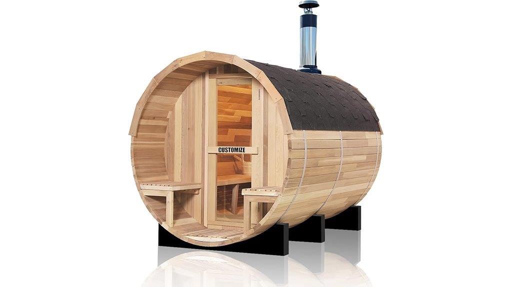 outdoor sauna with porch