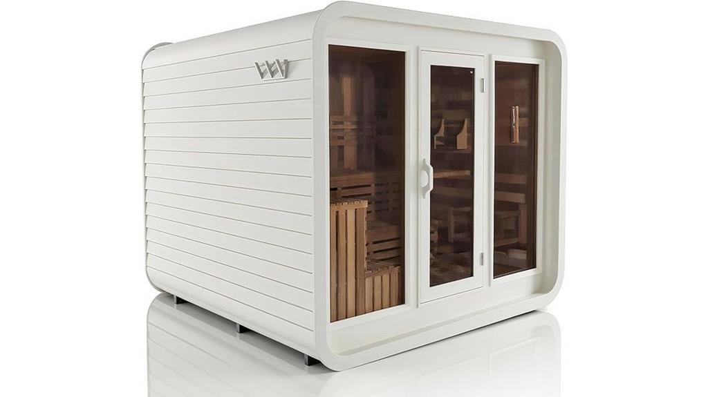 outdoor wooden sauna porch