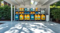 pool chemical storage containers