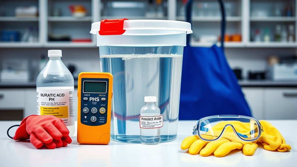prepare pool chemicals safely