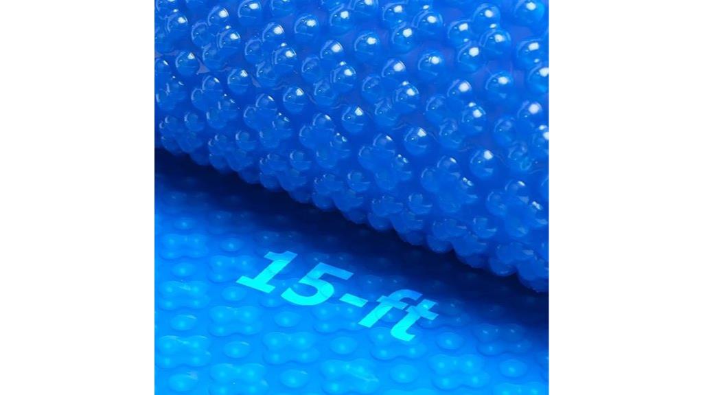 round blue solar pool cover