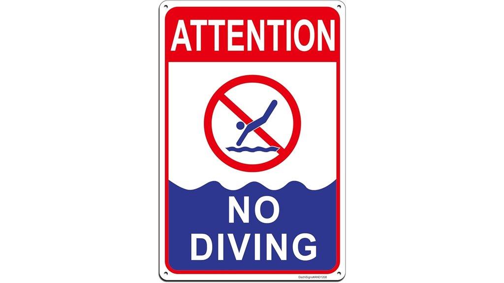 rust free aluminum pool sign