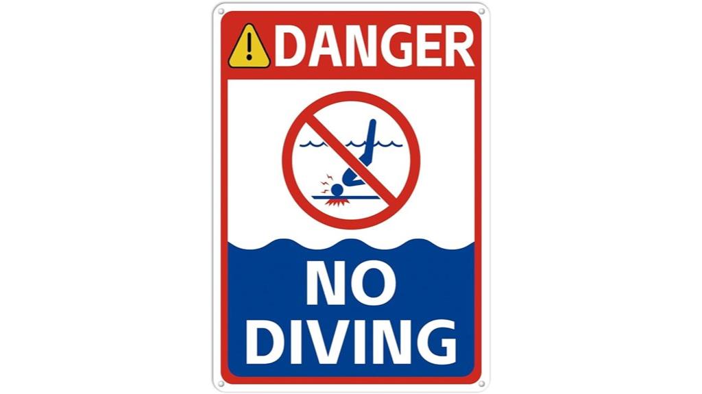 rust free aluminum pool sign