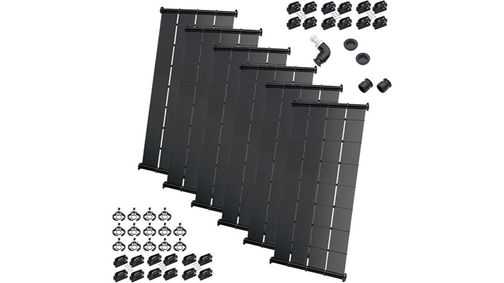 six panel solar heater