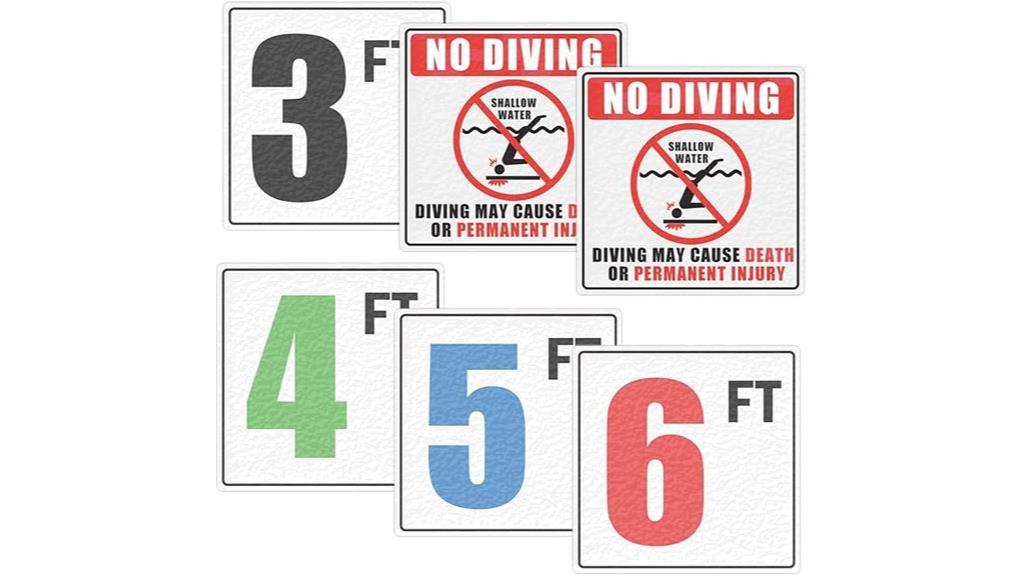 small pool depth markers