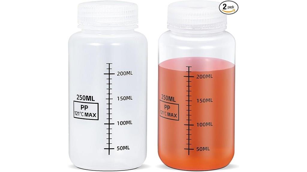 two 8oz plastic bottles