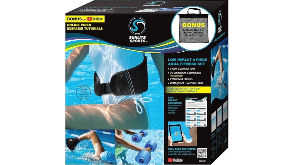 water exercise equipment set