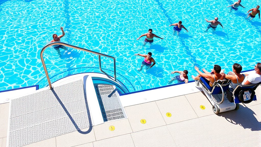 accessible pools with signage