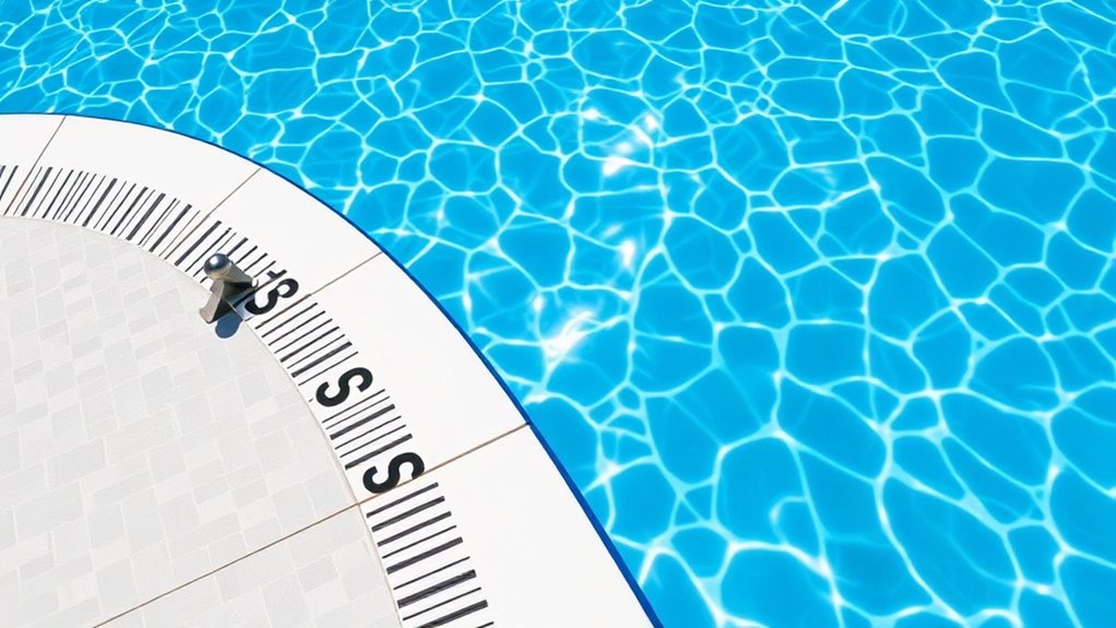 clear visible pool depth markings