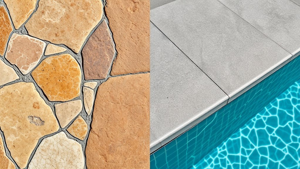 natural vs manufactured pool stone