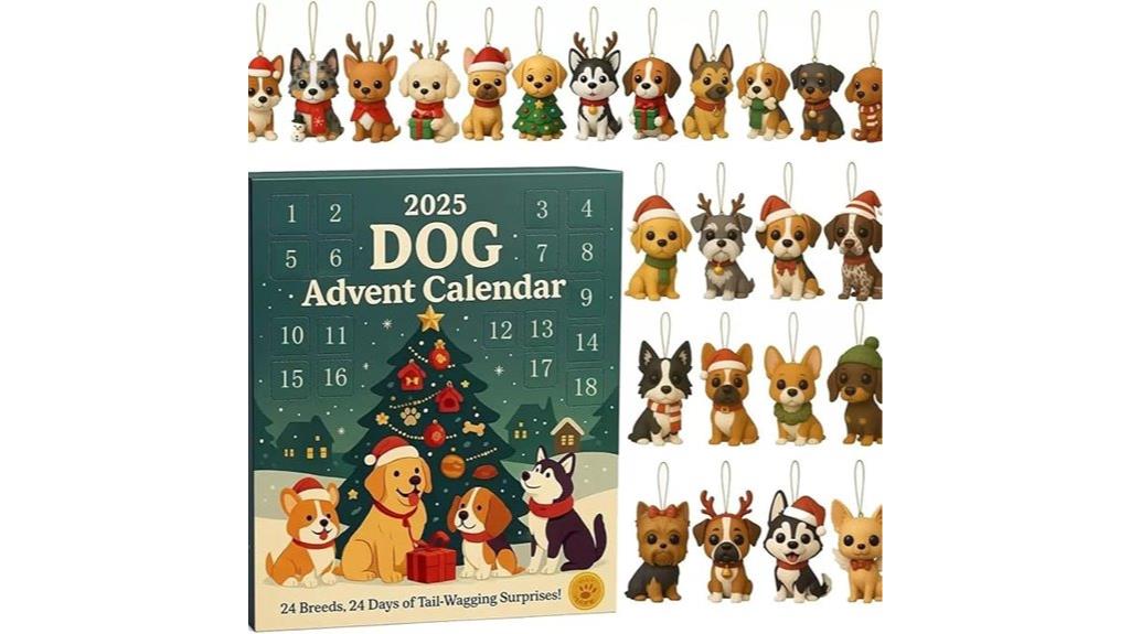 dog themed holiday ornament countdown
