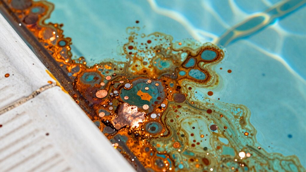 metal ions cause pool stains