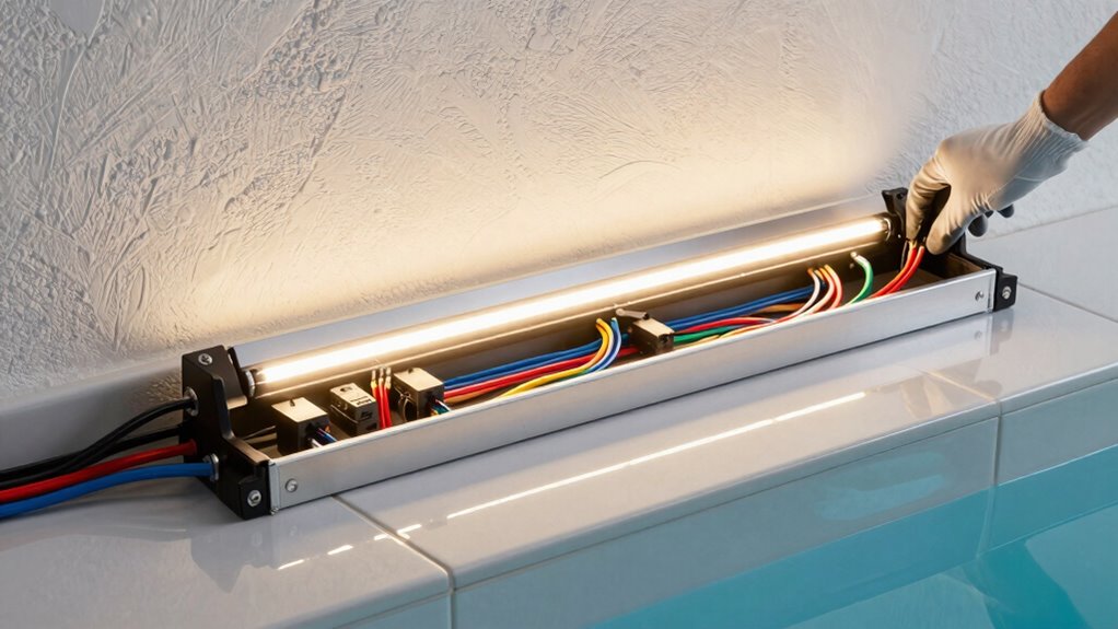 led pool lighting installation