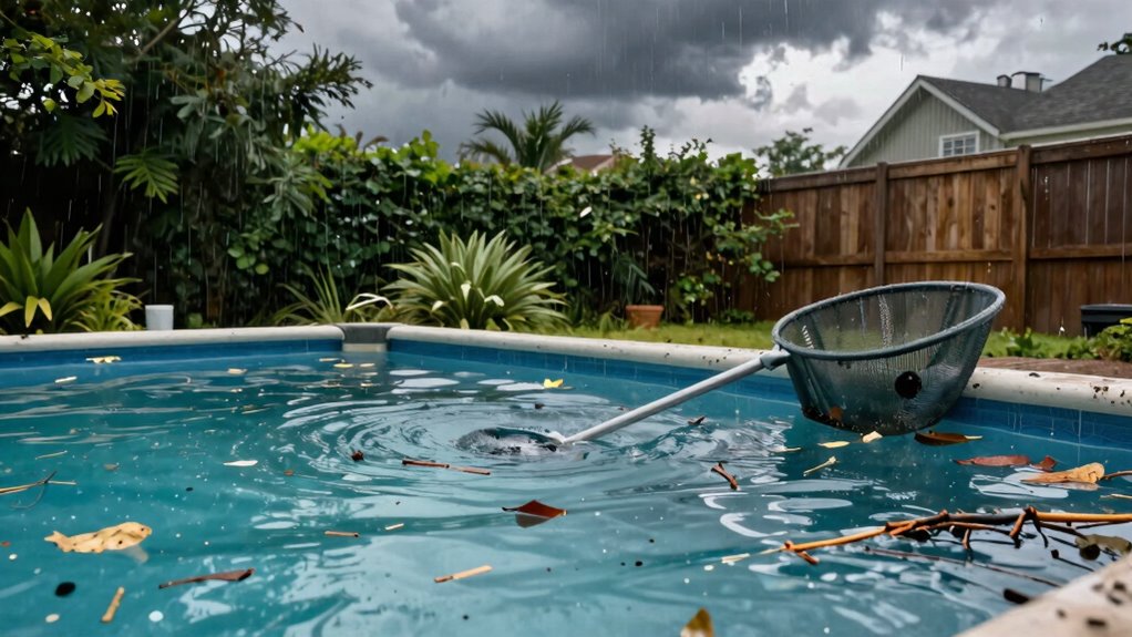 pool cleaning after storms