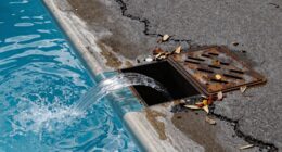 pool water drains away