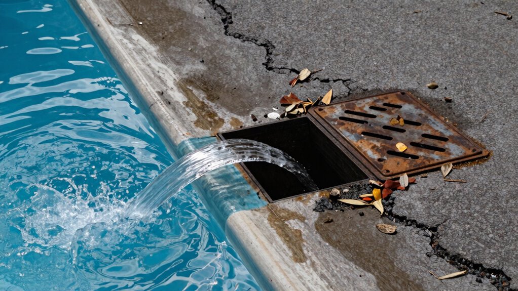 pool water drains away