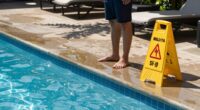poolside slip hazard area