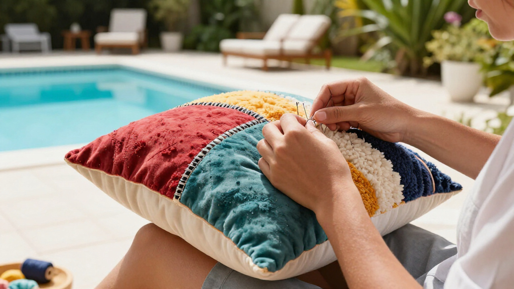 This Luxury-Looking Bolster Pillow Was Made From Scratch So Easily