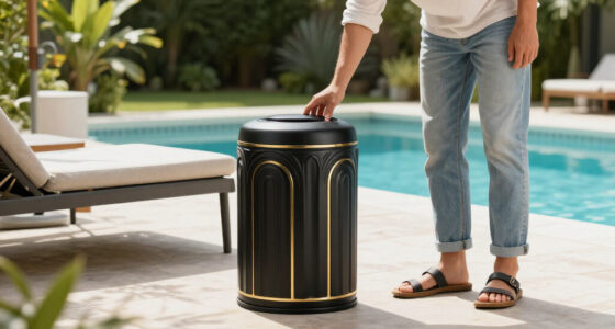 This Stylish Trash Can Is “Perfect” For Small Spaces (And Gives Art Deco Vibes!)