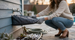 This Easy-Fit Cover Helps Protect Outdoor Faucets From Winter Frost And Freezing Temperatures – And Takes Seconds To Install